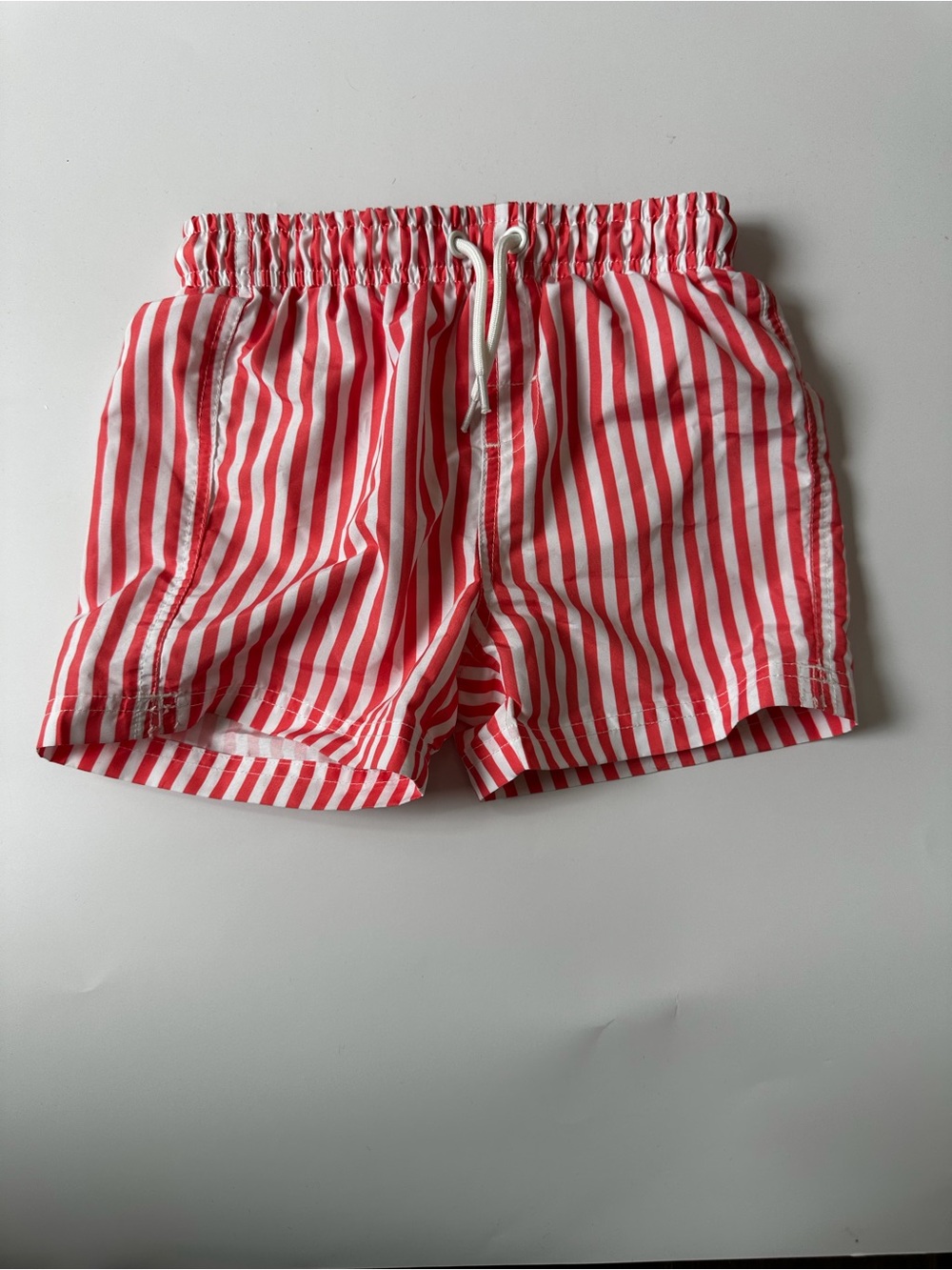 Kids Striped Swim Shorts - Red & White